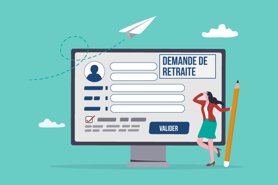 Image illustrative d'une demande de retraite sur un écran d'ordinateur