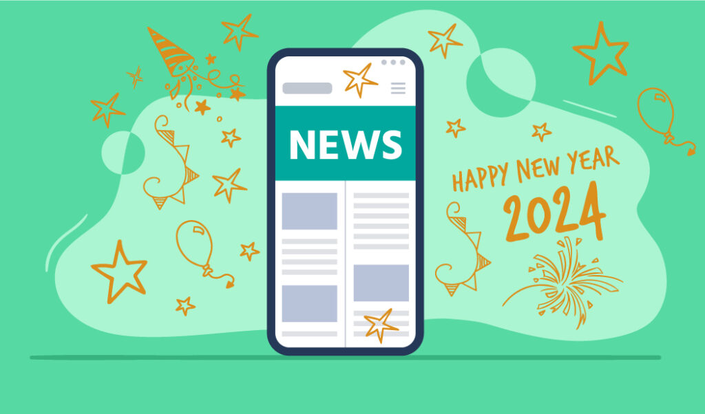 Image illustrative nouveautés avec message de bonne année