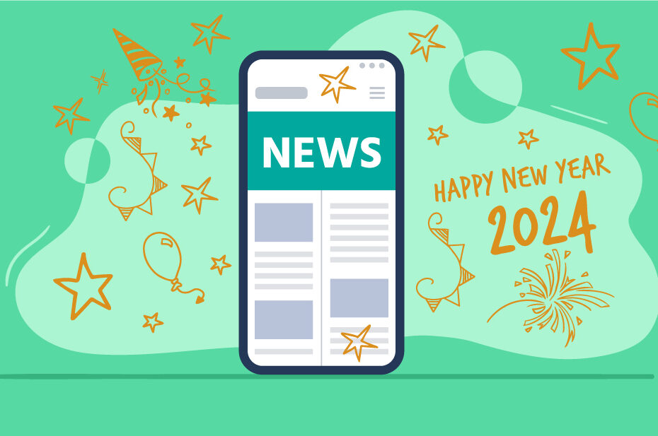 Image illustrative nouveautés avec message de bonne année
